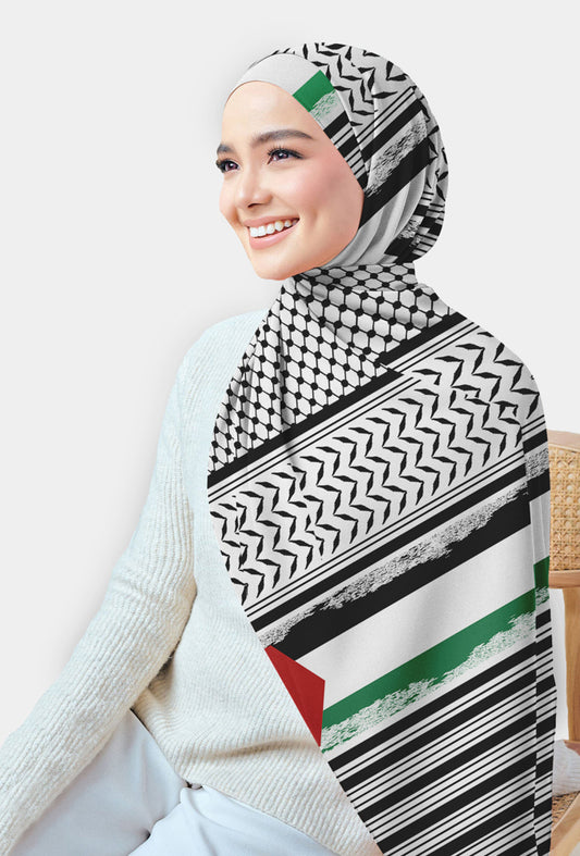 Sidra chiffon printed rectangular scarf