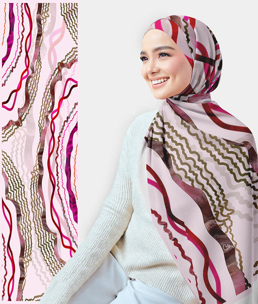 Solange printed chiffon scarf rectangular