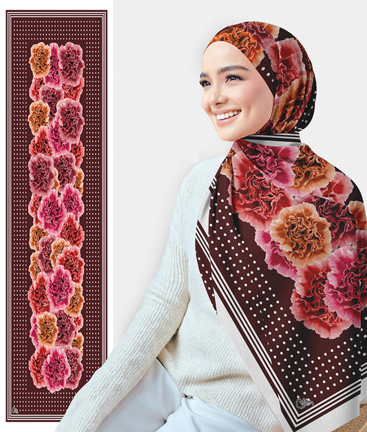 Anya printed chiffon scarf rectangular