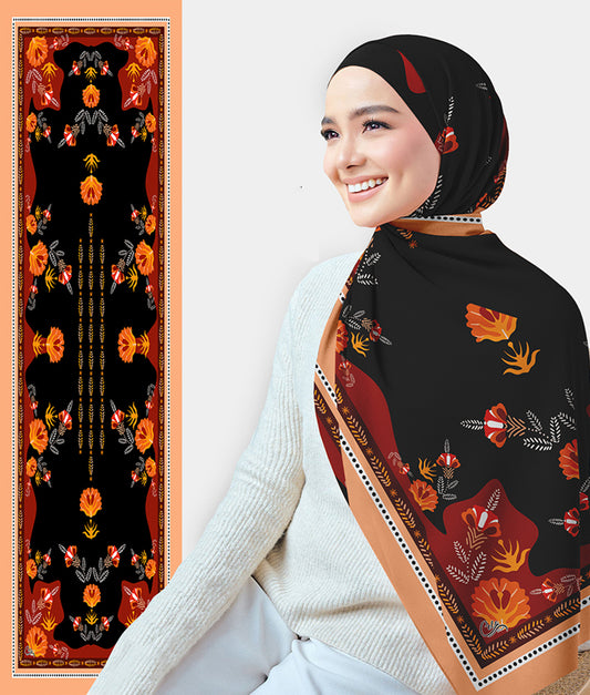 Dasha printed rectangular chiffon scarf