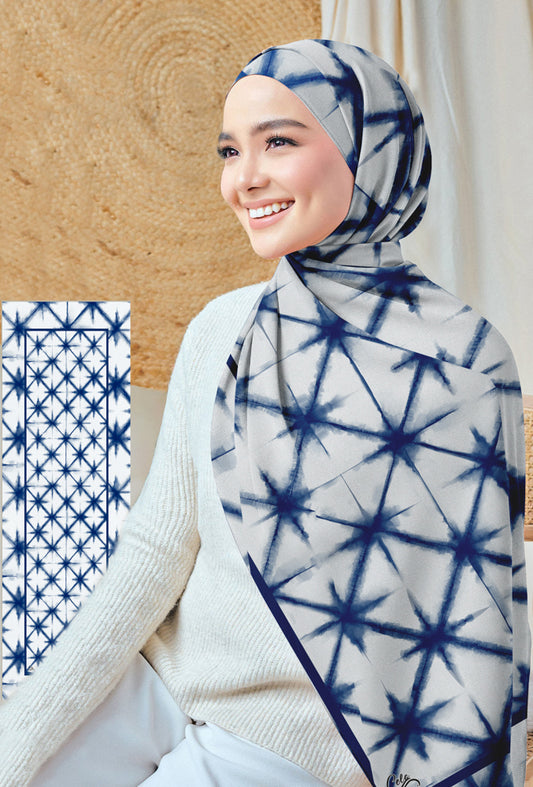 Polaris Star Tie Dye Print Hijab Scarf