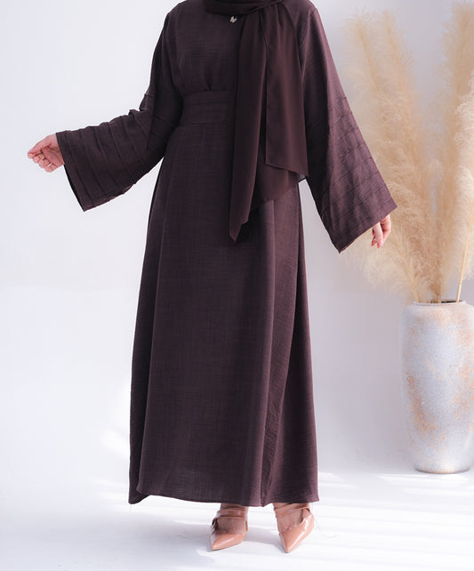 Kava classic abaya with sleeve detailing and detachable belt