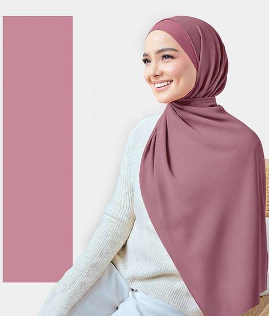 Chiffon Plain Rectangular Hijab in SA13 Candy Cake color