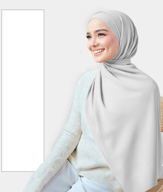 Chiffon Plain Rectangular Hijab in SA19 Stone color
