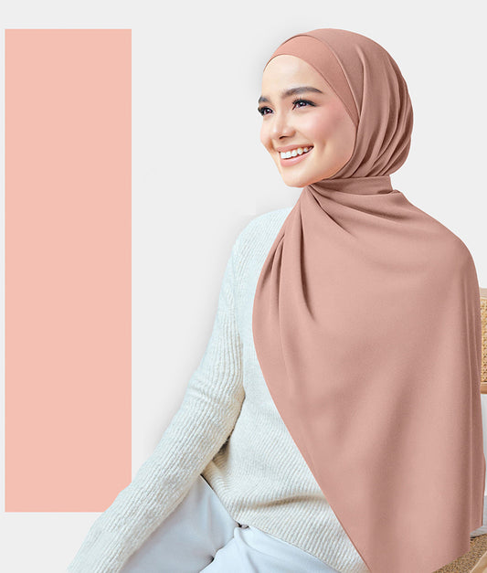 Chiffon Plain Rectangular Hijab in SA20 Cotton Candy color