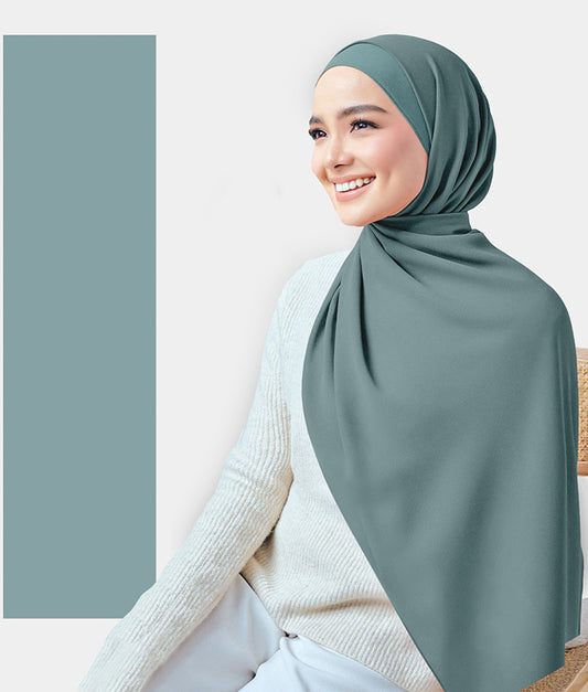 Chiffon Plain Rectangular Hijab in SA22 Dove color