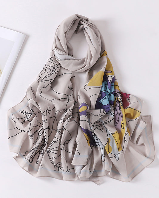 Jovia Printed Floral Chiffon Hijab in Design 23 by Annah Hariri