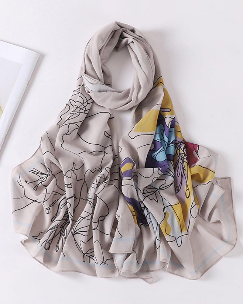 Jovia Printed Floral Chiffon Hijab in Design 23 by Annah Hariri