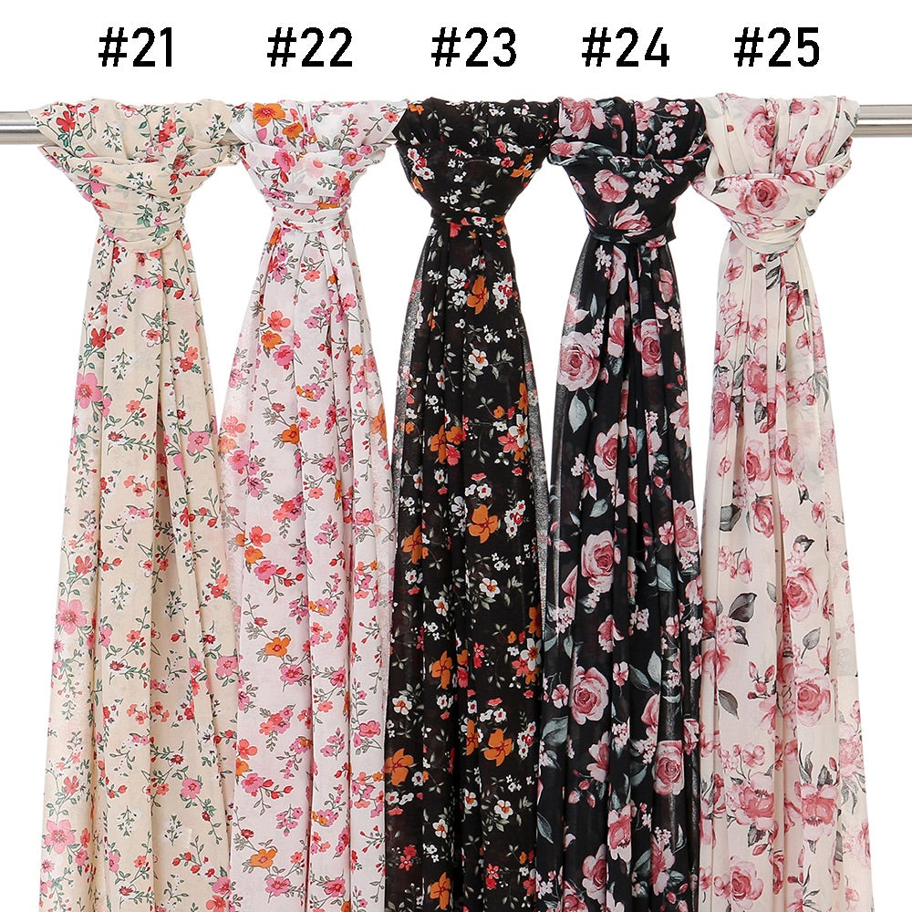 Amarin chiffon floral printed hijab Design number 25