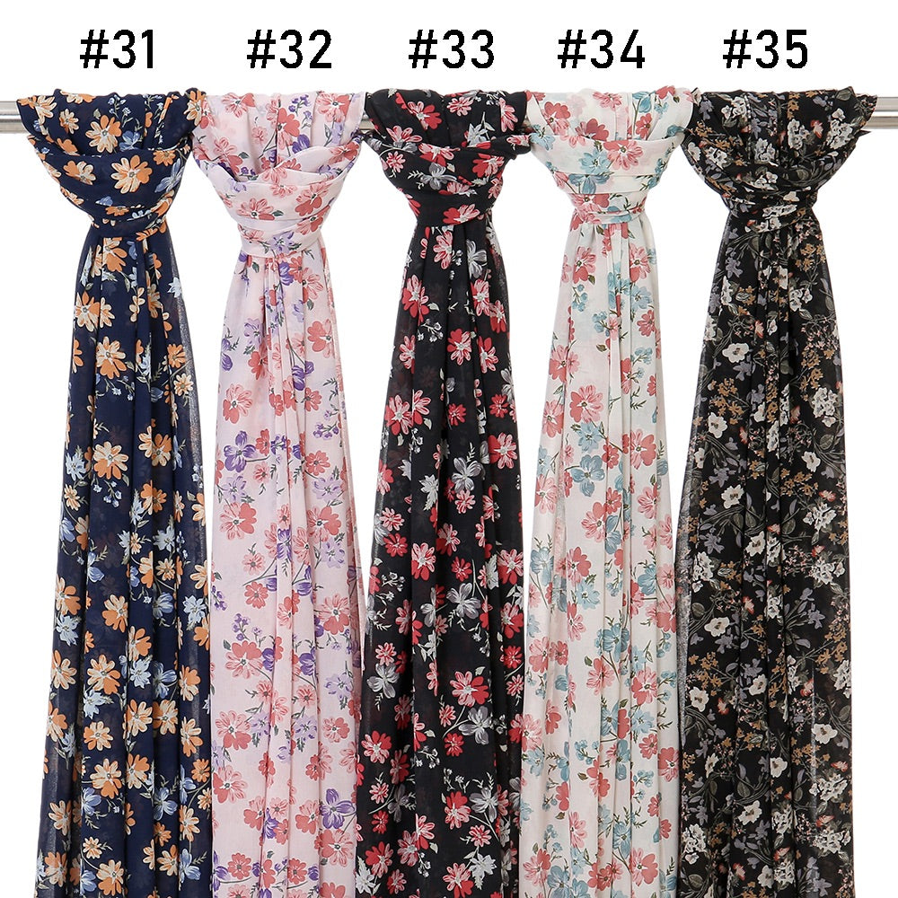 Amarin chiffon floral printed hijab Design number 32