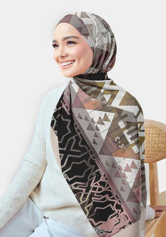 Amunet Printed Chiffon Hijab - ANNAH HARIRI