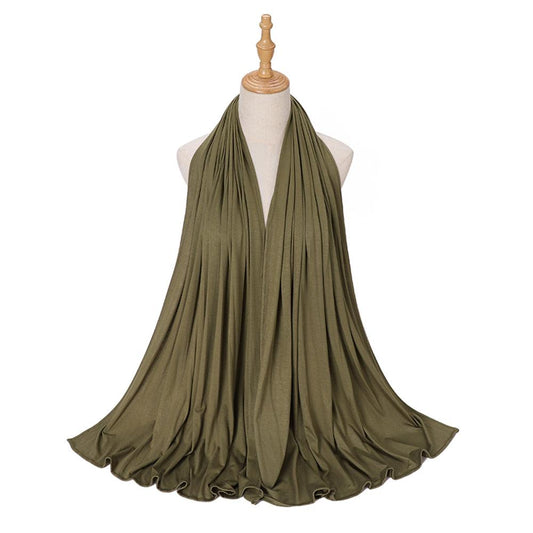 Army Green Buter Toffi Scarf which does not need a pin - ANNAH HARIRI