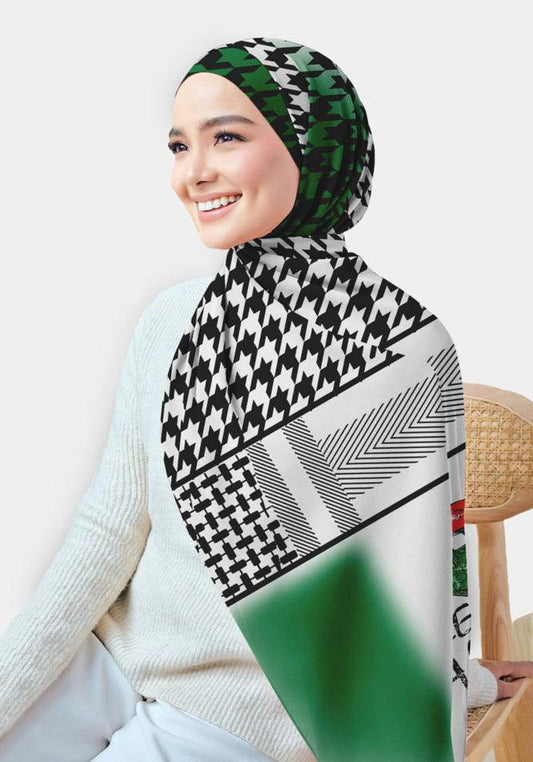 Filistin Flag Print Hijab Scarf - ANNAH HARIRI