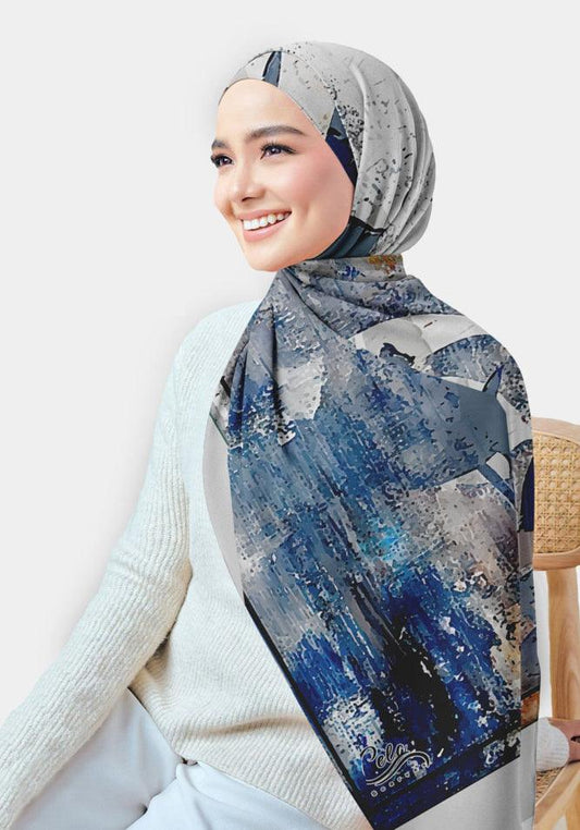 Grande Printed Chiffon Hijab - ANNAH HARIRI