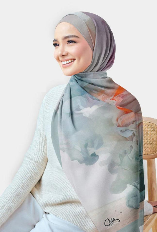 Habibaah Printed Chiffon Hijab - ANNAH HARIRI