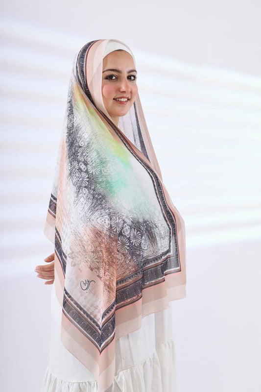 Sirine Printed Chiffon Hijab - ANNAH HARIRI