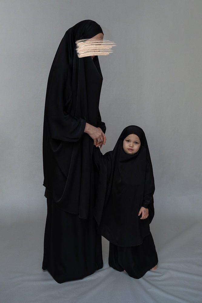 Adult Black prayer gown from "Mommy and Me Prayer Khimar collection - ANNAH HARIRI