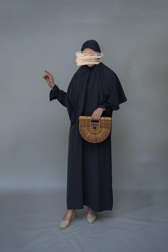 Barakaa Women's Prayer Dress and Umrah Hajj set in Grey - ANNAH HARIRI