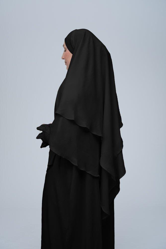 Black Pristine prayer gown for Omrah or prayer - ANNAH HARIRI
