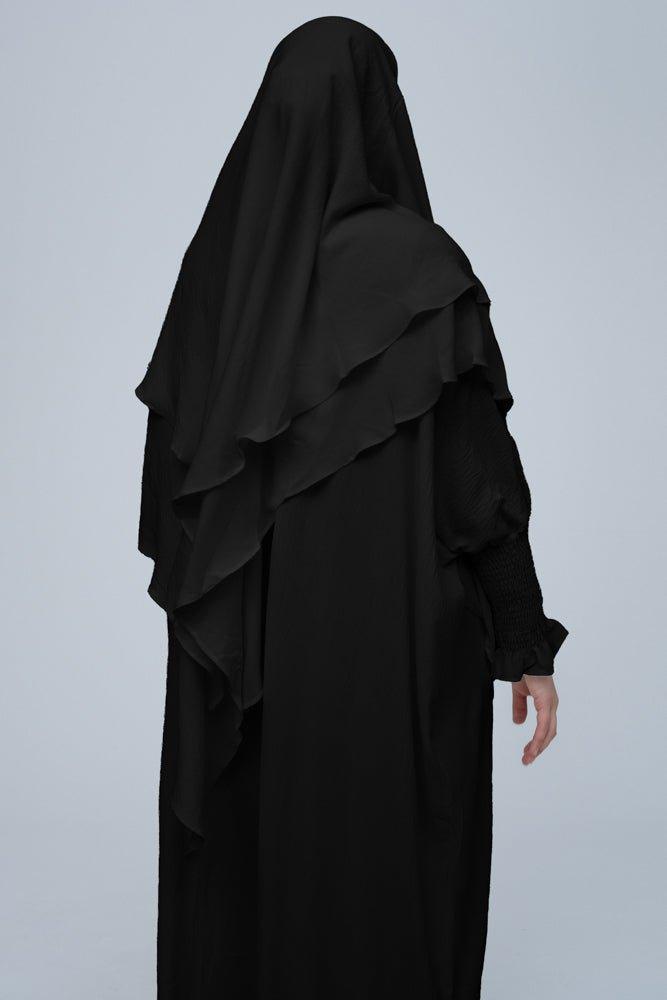 Black Pristine prayer gown for Omrah or prayer - ANNAH HARIRI