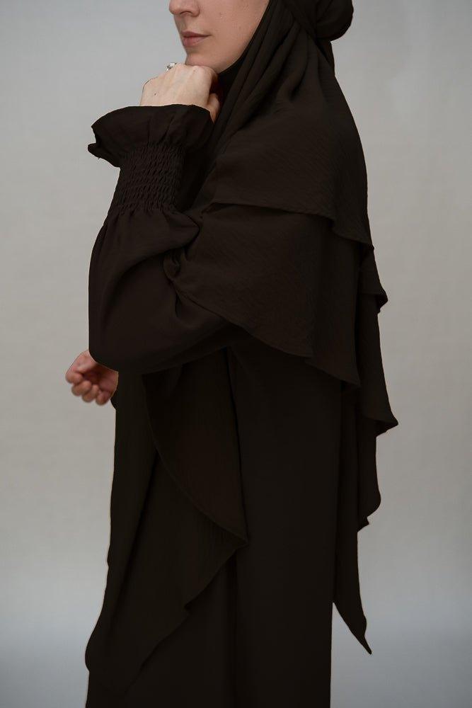 Classic Black Two layer khimar niqab feature - ANNAH HARIRI