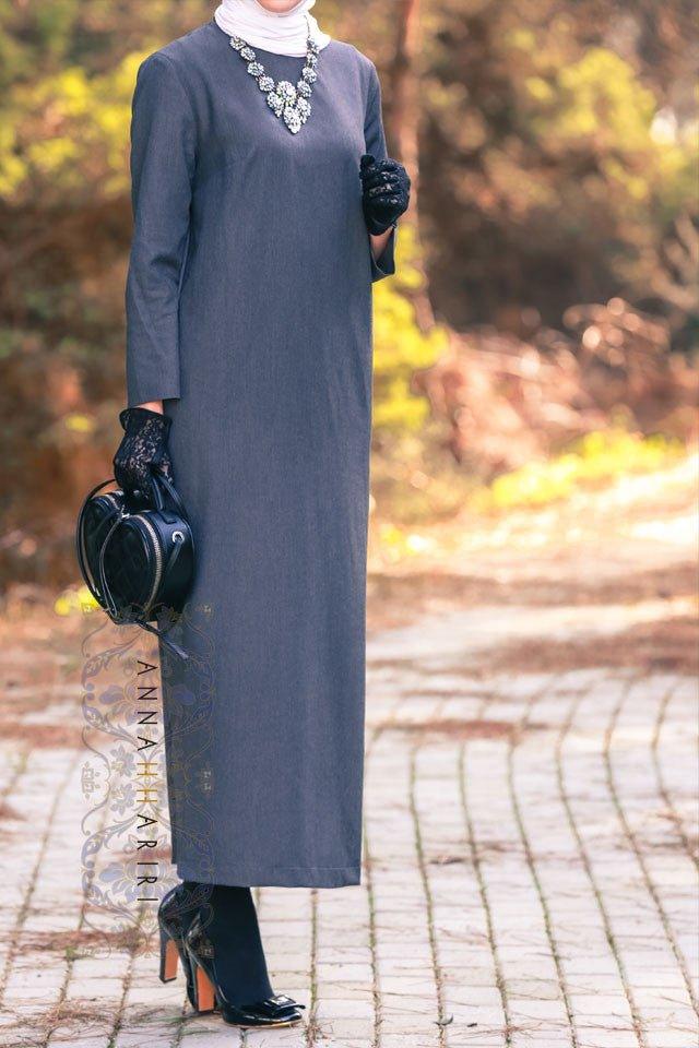 Dark Blue Pencil Dress - ANNAH HARIRI