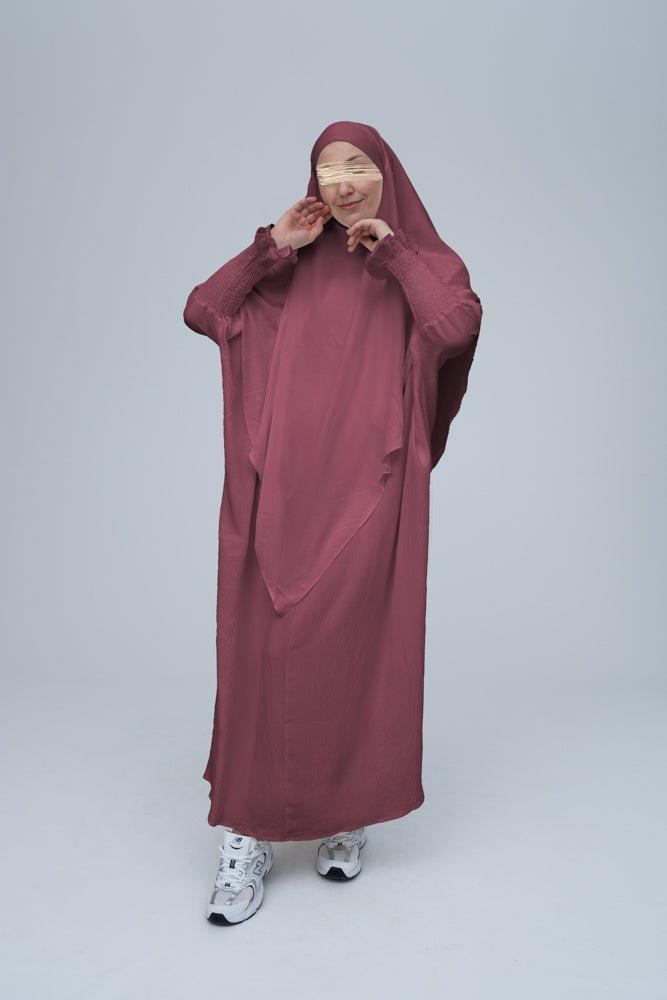 Dusty Pink Pristine prayer gown for Omrah or prayer - ANNAH HARIRI