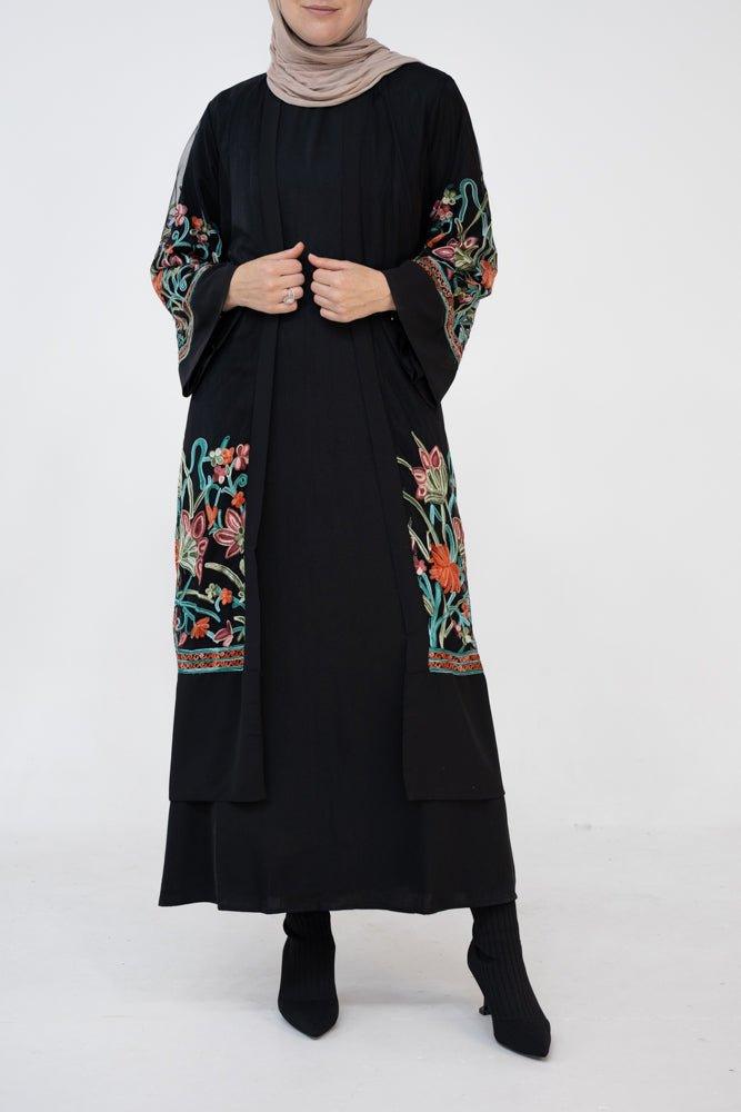Faraah embroidered tulle kaftan with maxi sleeve - ANNAH HARIRI