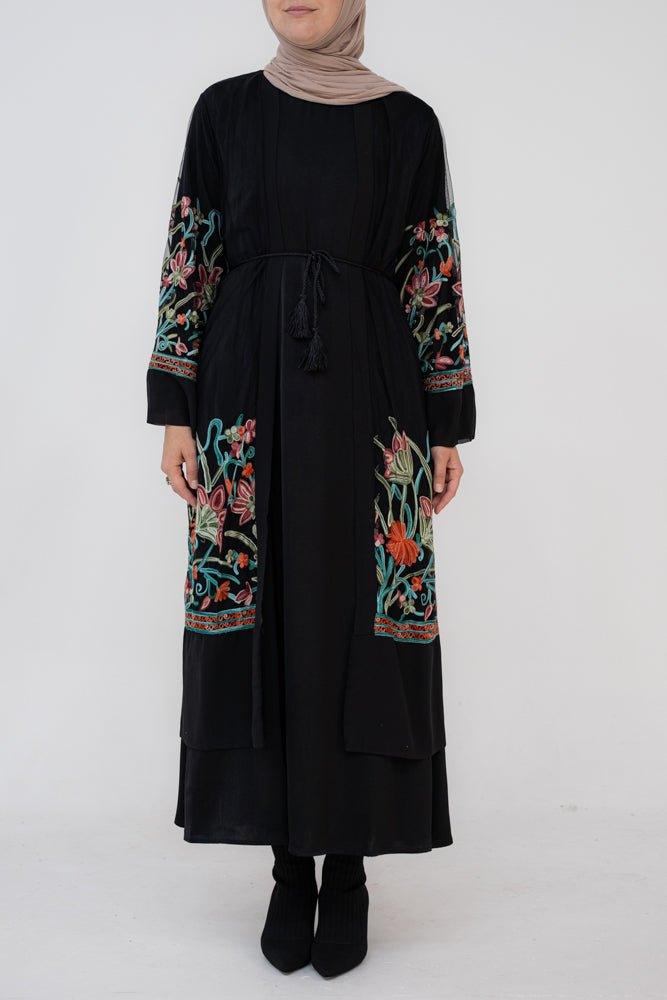Faraah embroidered tulle kaftan with maxi sleeve - ANNAH HARIRI