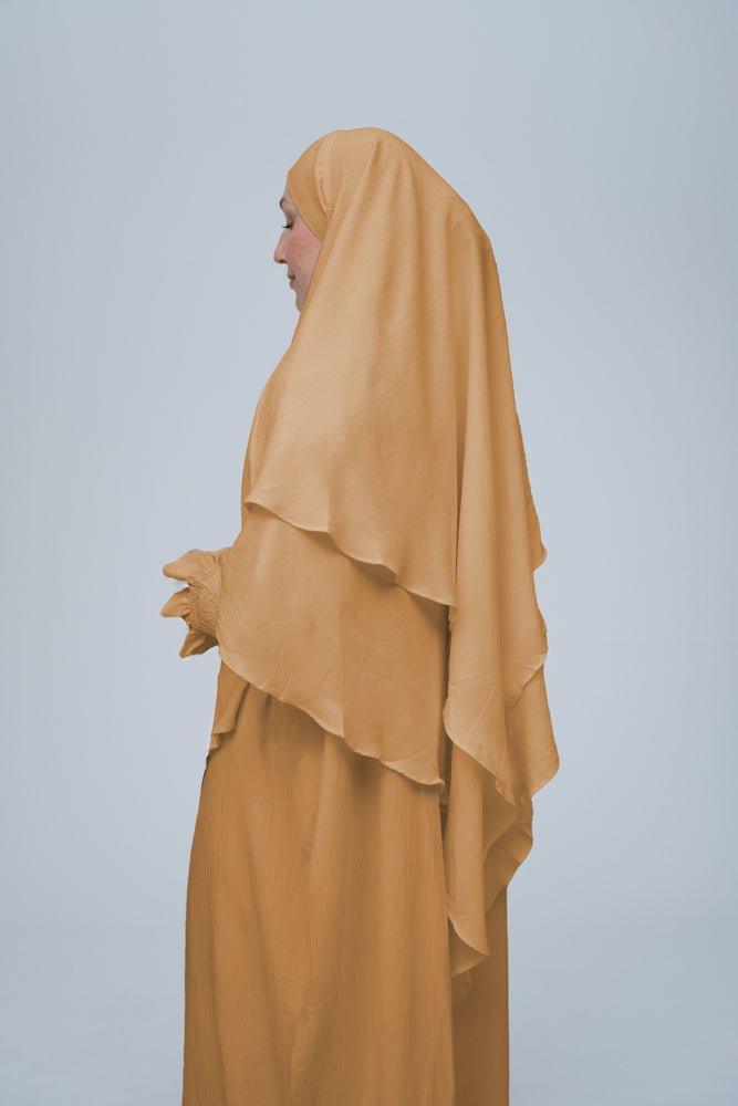Khaki Pristine prayer gown for Omrah or prayer - ANNAH HARIRI