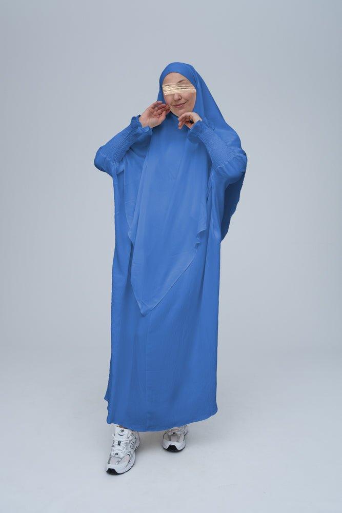 Light Blue Pristine prayer gown for Omrah or prayer - ANNAH HARIRI
