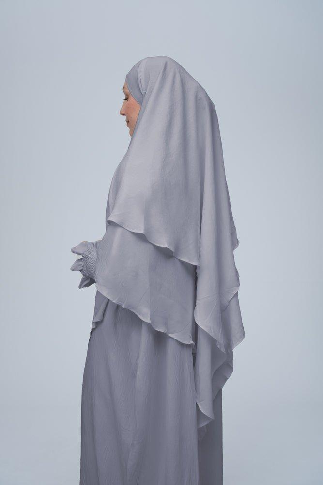 Light Gray Pristine prayer gown for Omrah or prayer - ANNAH HARIRI