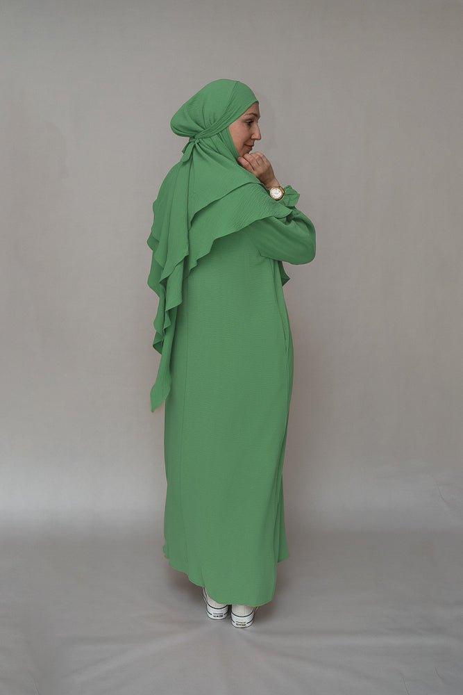 Mint Green prayer gown umrah abaya dress non-wrinkling - ANNAH HARIRI