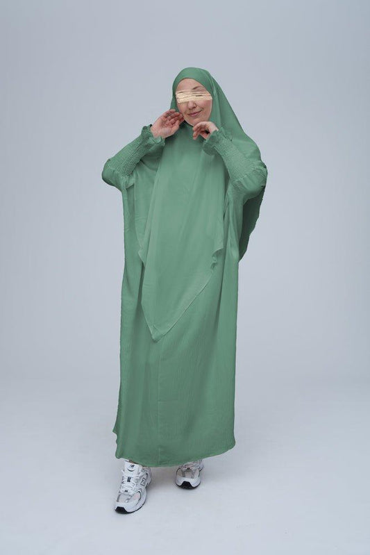 Mint Green Pristine prayer gown for Omrah or prayer - ANNAH HARIRI