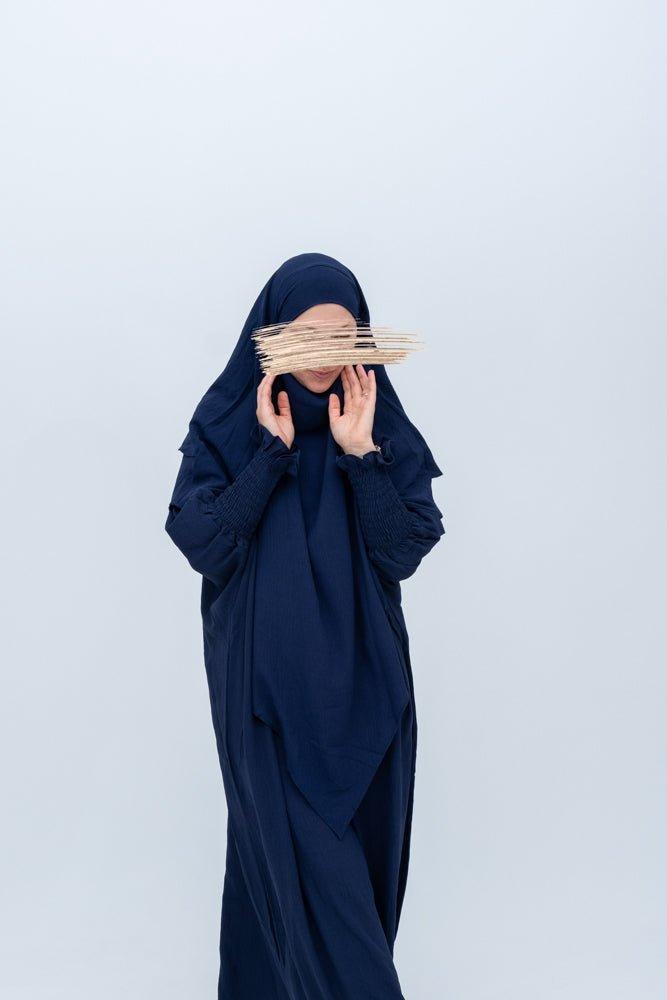 Navy Pristine prayer gown for Omrah or prayer - ANNAH HARIRI
