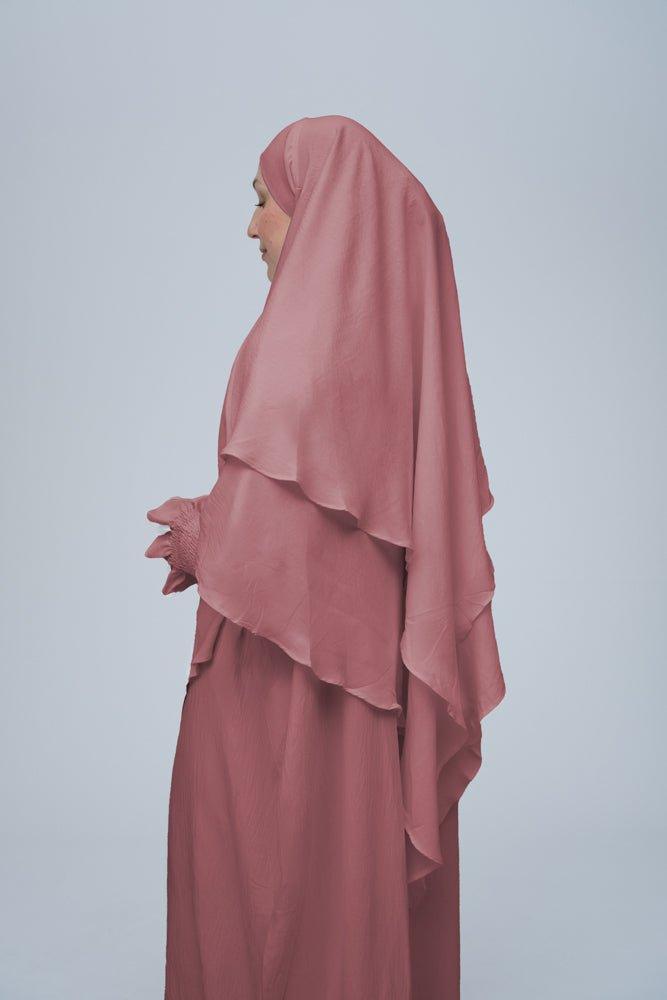 Pink Pristine prayer gown for Omrah or prayer - ANNAH HARIRI
