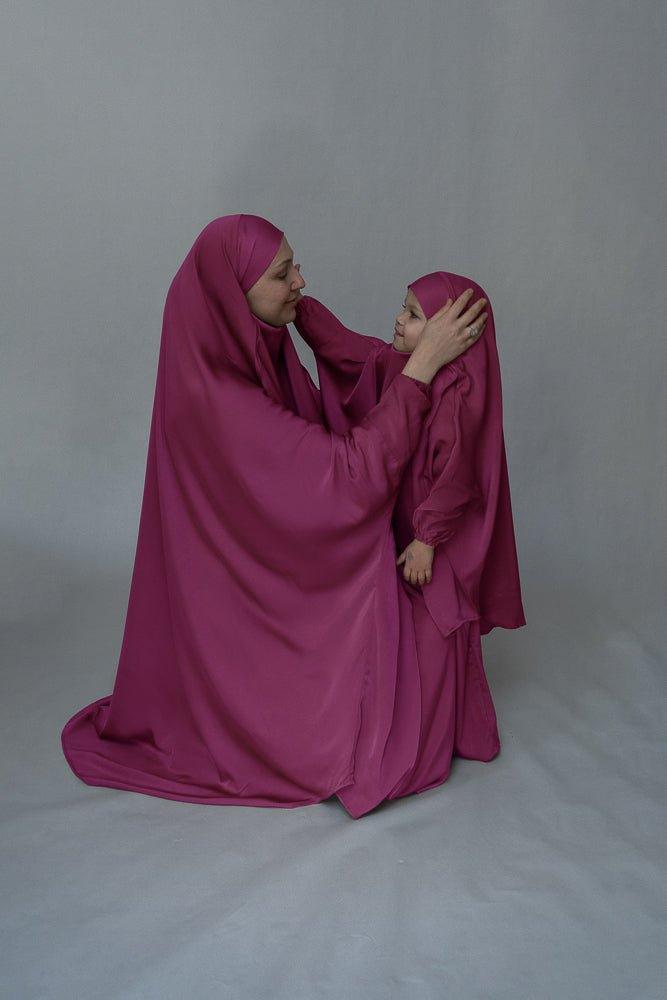 Purple Adult prayer gown from "Mommy and Me" Prayer Khimar collection - ANNAH HARIRI
