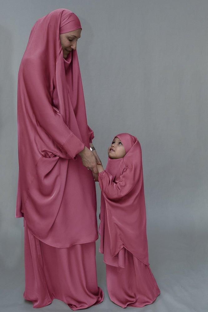 Rose KIDS prayer gown from "Mommy and me prayer khimar collection - ANNAH HARIRI