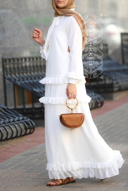 White Modest Dress - ANNAH HARIRI