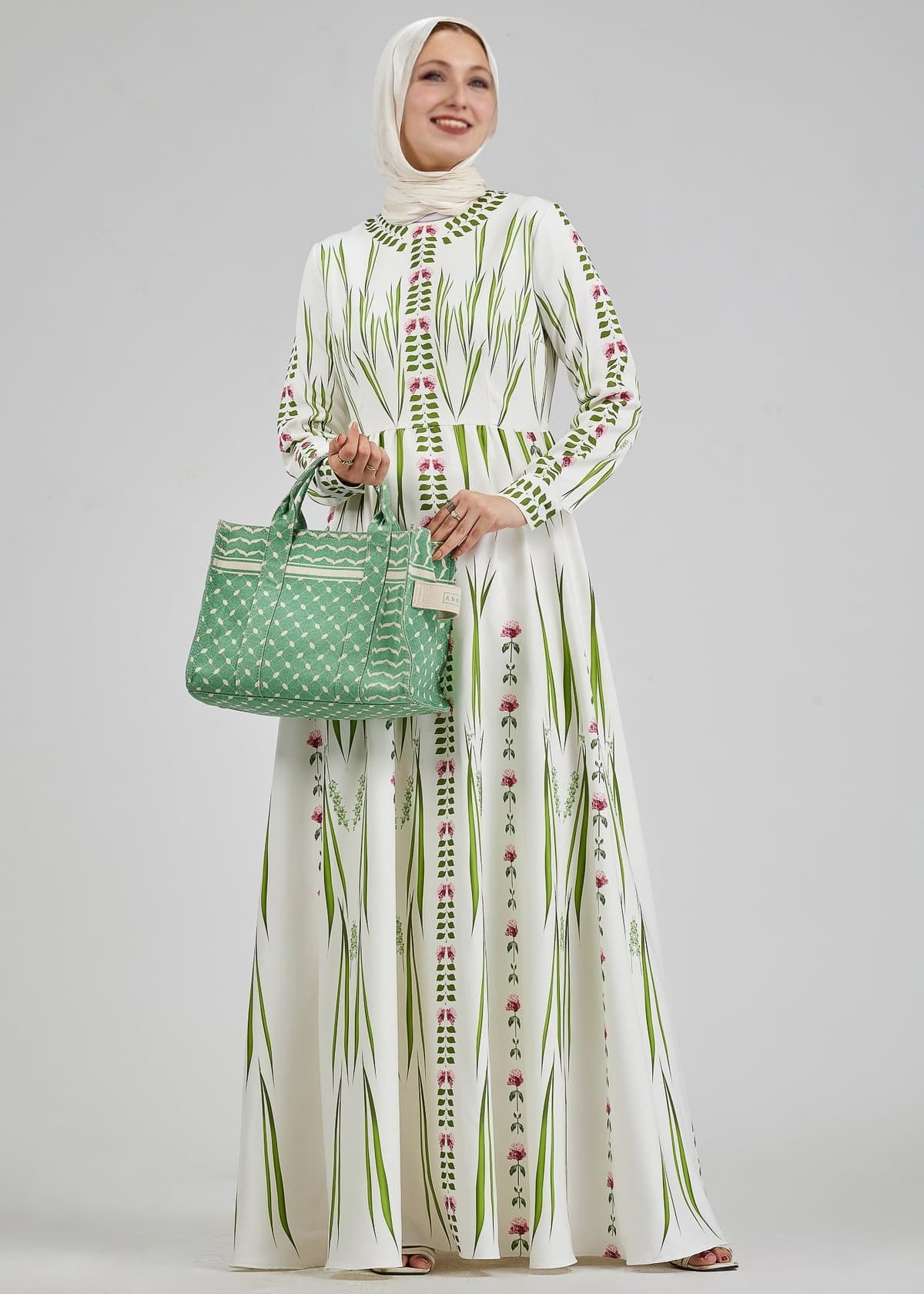 Hem view of the Serene Bloom Maxi Dress