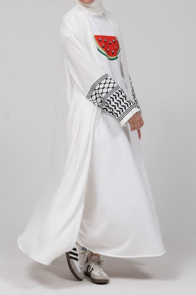 Right Side of History T-shirt with Watermelon Logo Short Sleeve in white, view 3