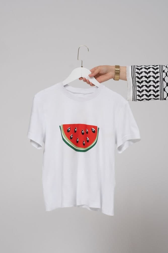 Right Side of History T-shirt with Watermelon Logo Short Sleeve in white, view 6