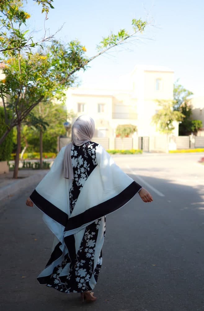 Anastasia Contrast Batwing Kimono Extra Dramatic Sleeves Dress Fully Lined Maxi Length in black, view 6