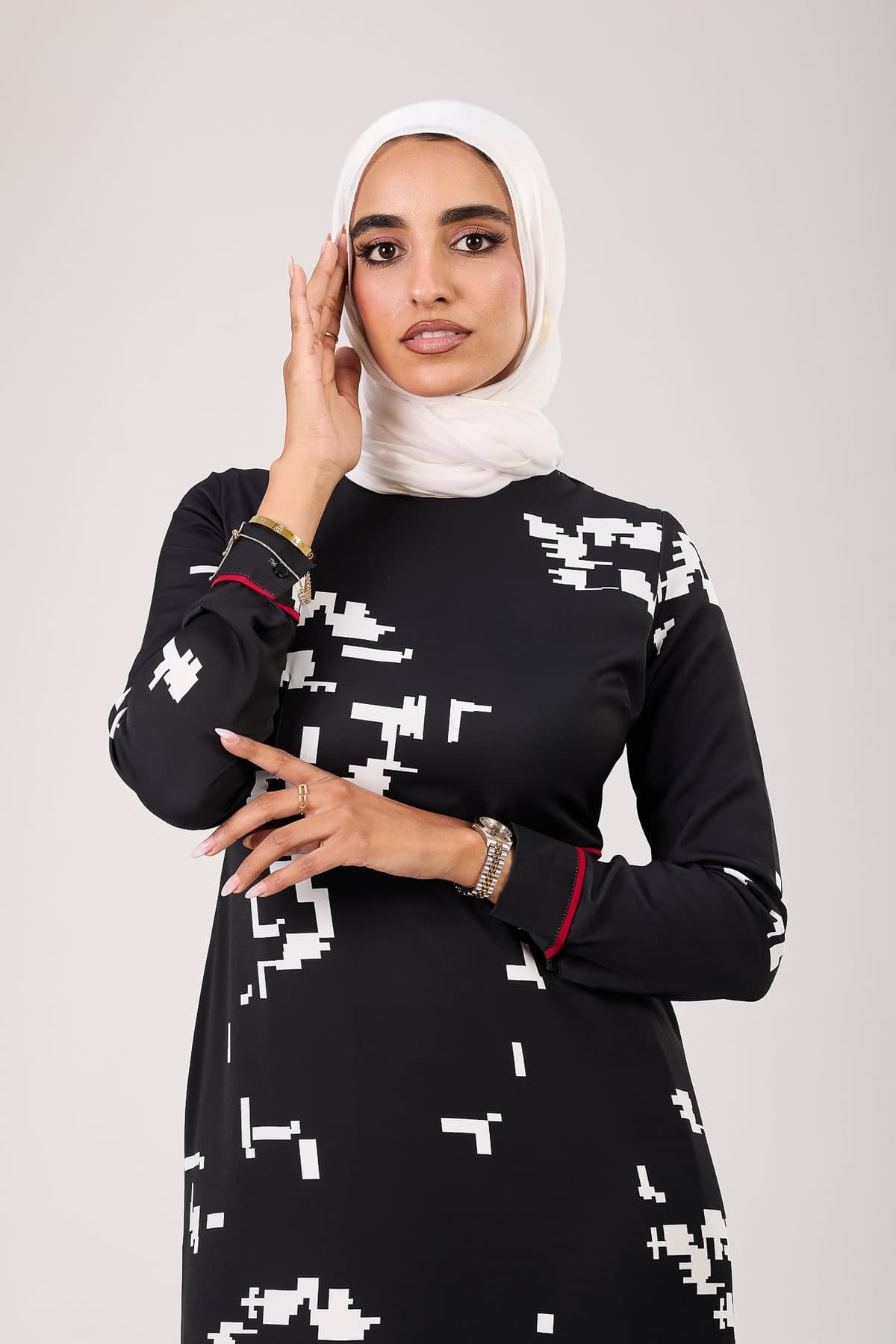 Full-length view of the modesty dress