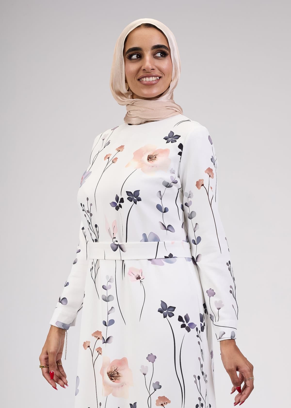 Neckline view of Lily Bloom Modesty Dress