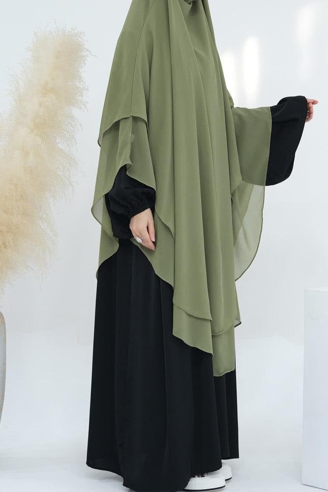 Draped view of the versatile extra long chiffon scarf