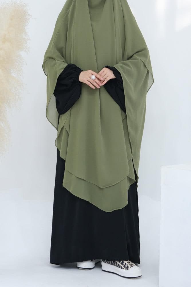 Back view of the extra long chiffon scarf by Annah Hariri