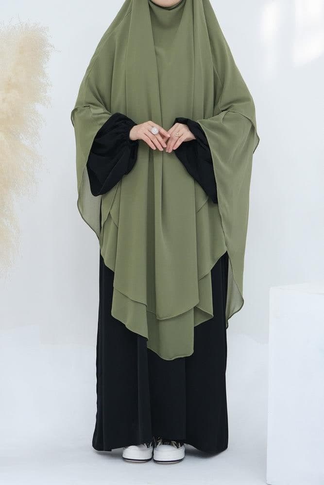 Folded view showcasing the extra long chiffon scarf