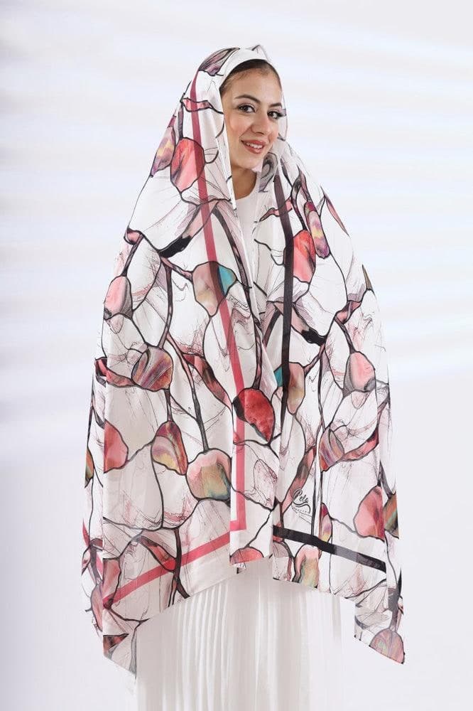 Twin Peaches Printed Chiffon Hijab