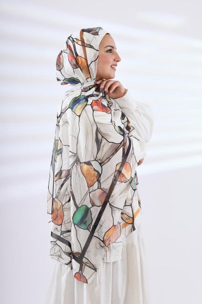 Peaches Printed Chiffon Hijab